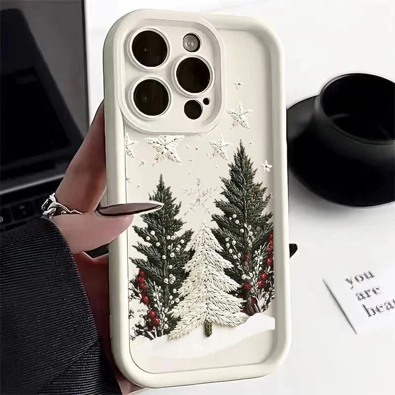 Cute Christmas case with Santa and Christmas tree for Pixel