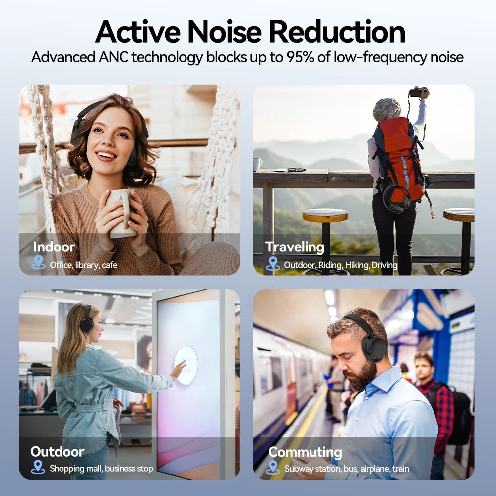 AUSDOM E7 PRO Kabellose Over-Ear ANC Kopfhörer 80h