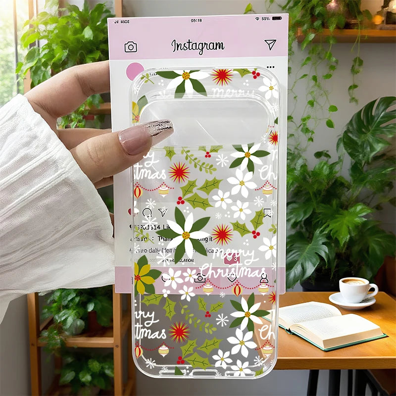 Weiche Weihnachts TPU Hülle für Google Pixel 8 9 und 10 Serie stoßfest flexibel passgenau weihnachtliches Silikon Case mit Schutz vor Kratzern und Staub