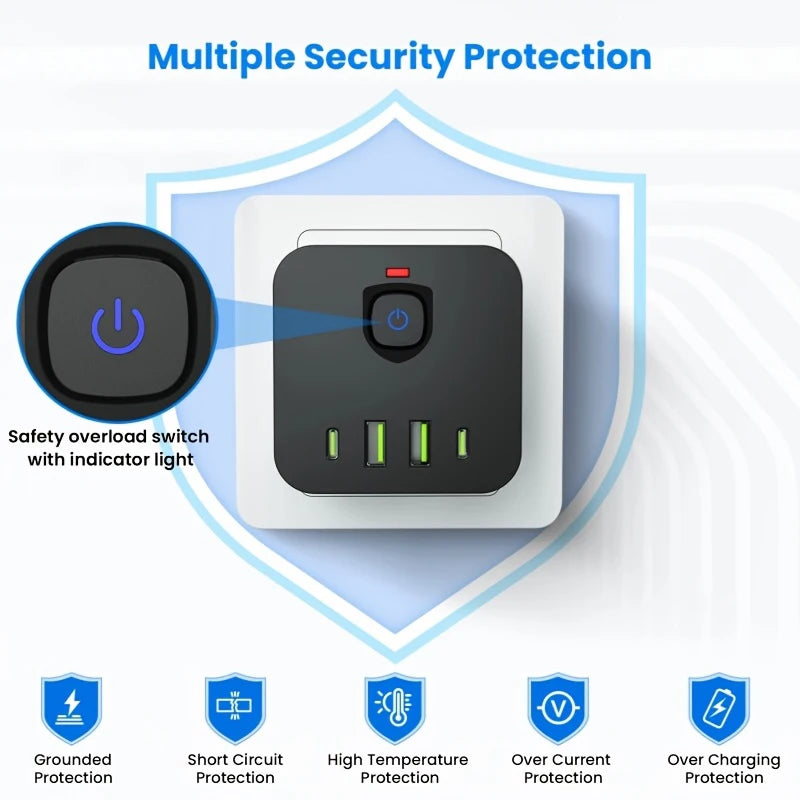 8-in-1 Steckdosenleiste mit USB & PD