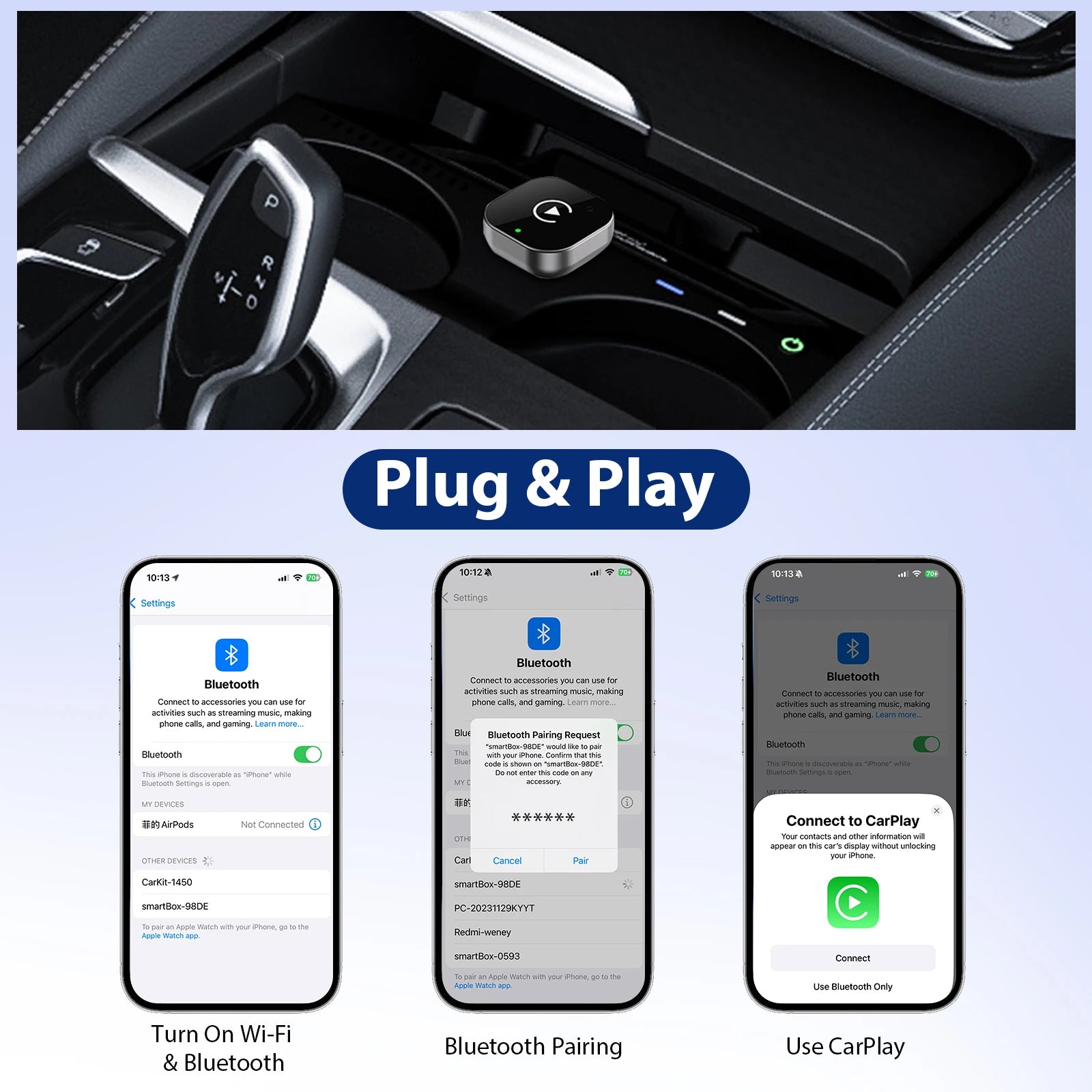2-in-1 Kabelloser CarPlay Adapter Mini