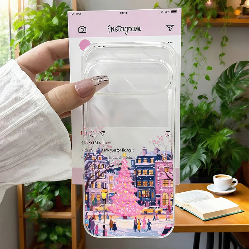 Schöne Winter Handyhülle mit Weihnachtslandschaft für Google Pixel