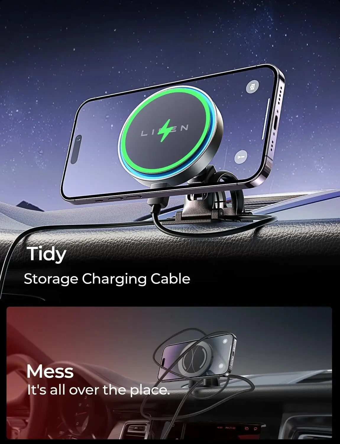 2-in-1 Magnetisches Magsafe Auto Ladegerät 15W