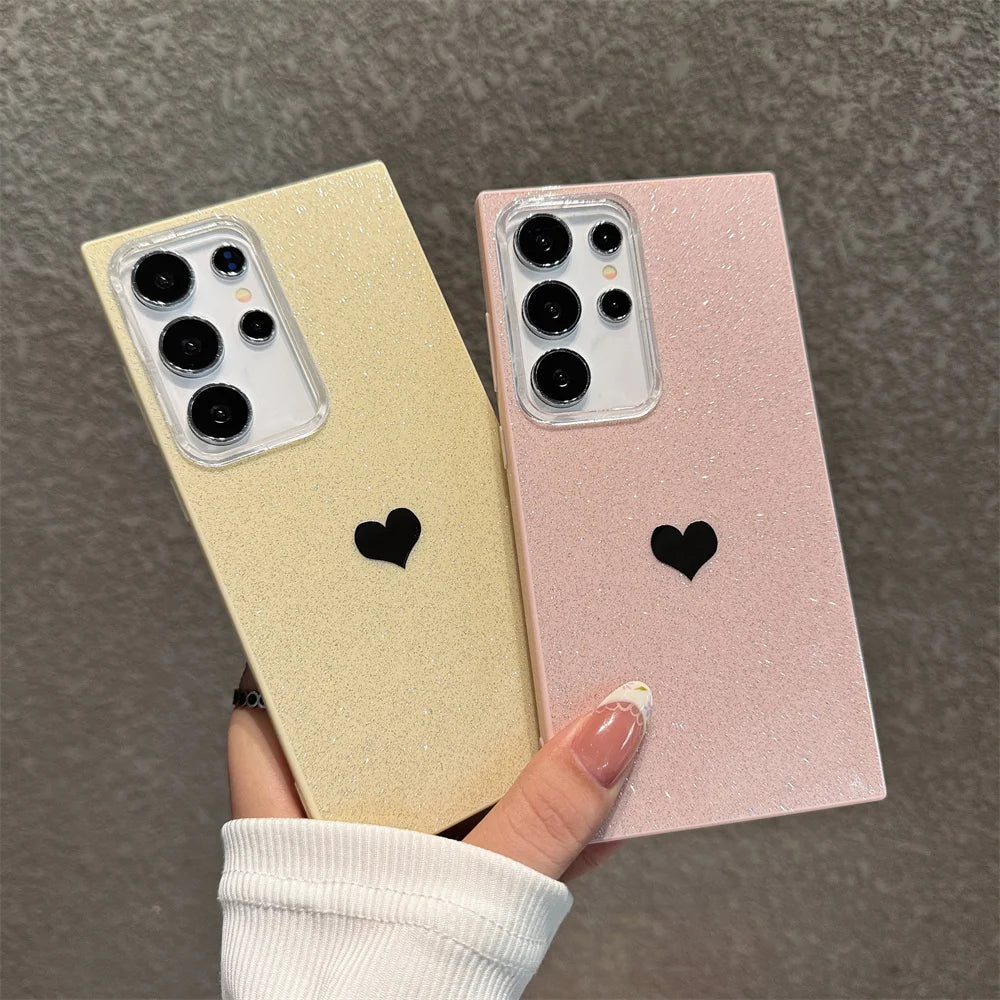 Glitter Heart Case for Samsung Galaxy S25 S24 S23