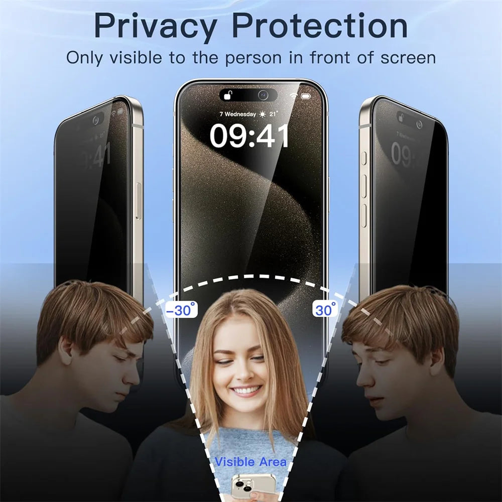 1–4 Stück iPhone Anti-Spionage Glas