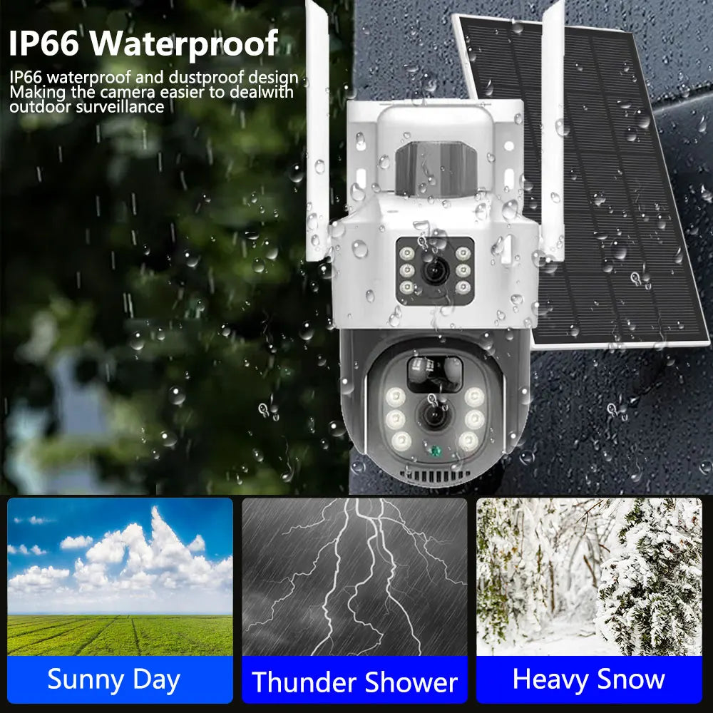 4K Dual-Screen PTZ WLAN Solarkamera mit PIR Sensor
