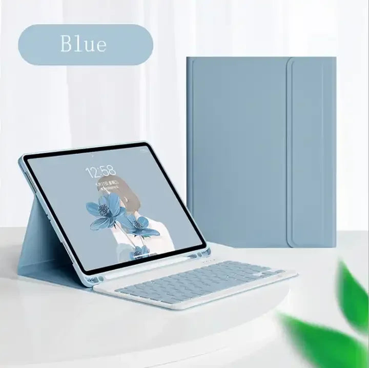 Bluetooth Tastatur & Maus mit Lederhülle für iPad 9.7–12.9 Zoll – Magnetisch & Stoßfest