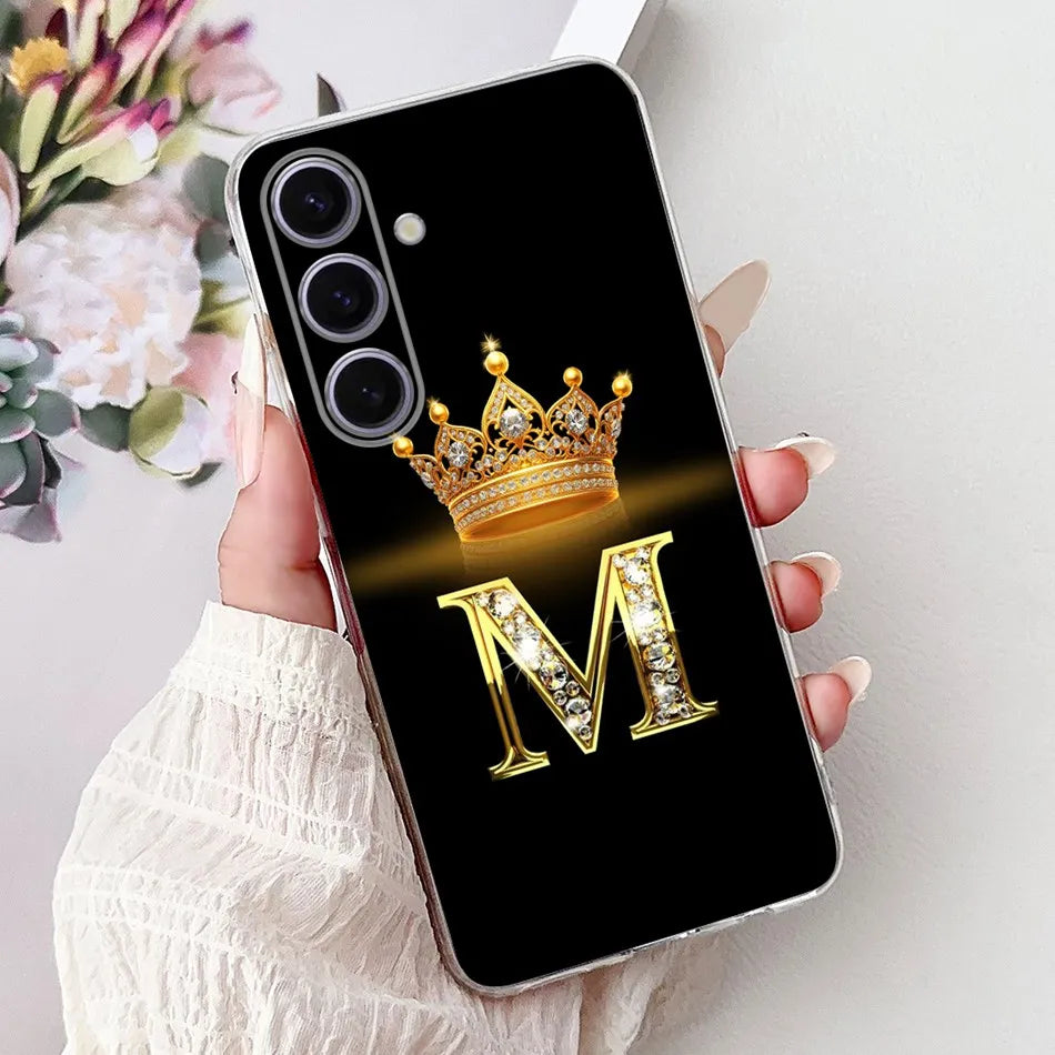 Galaxy S24 FE Hülle Krone & Brief Design Silikon