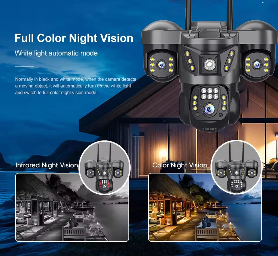 12MP 6K IP Kamera Außen mit 3 Linsen & PTZ