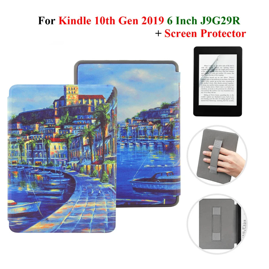 Hülle + Folie für Kindle 10. Gen 6 Zoll