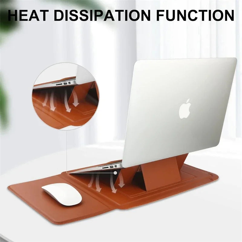 Lederhülle mit Ständer für MacBook Air/Pro 13–16 Zoll