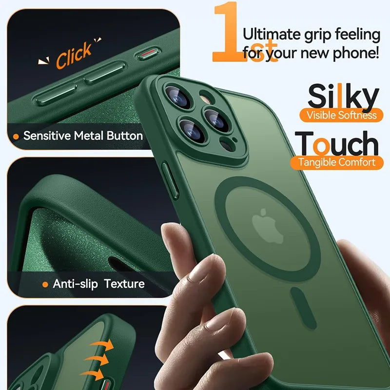 Mattierte Magnethülle iPhone 16–11 Pro