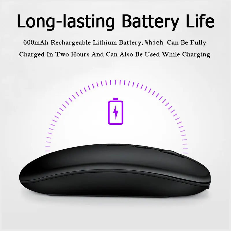Leise Bluetooth-Maus mit LED, 2.4G, tragbar & präzise