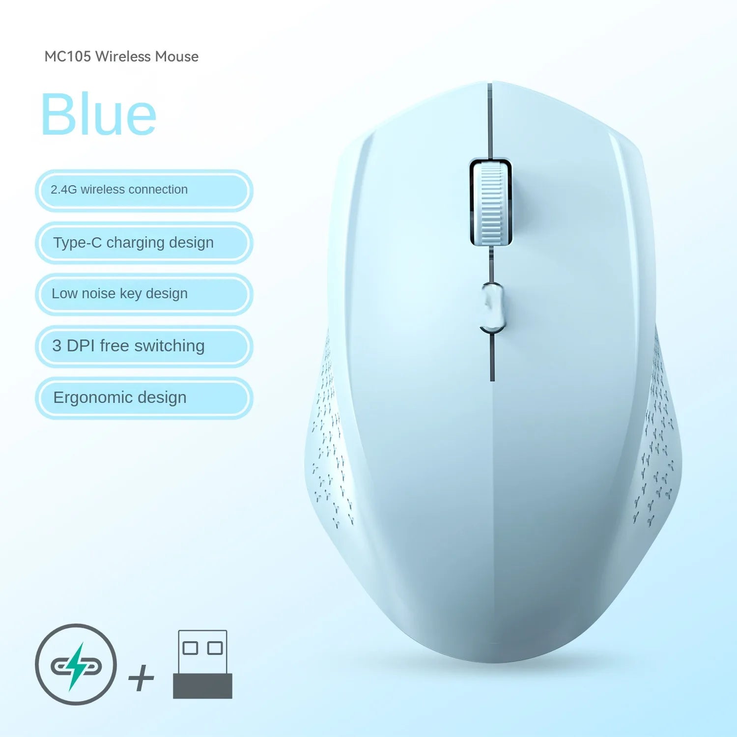 Kabellose Dual-Modus Maus leise 1600DPI US
