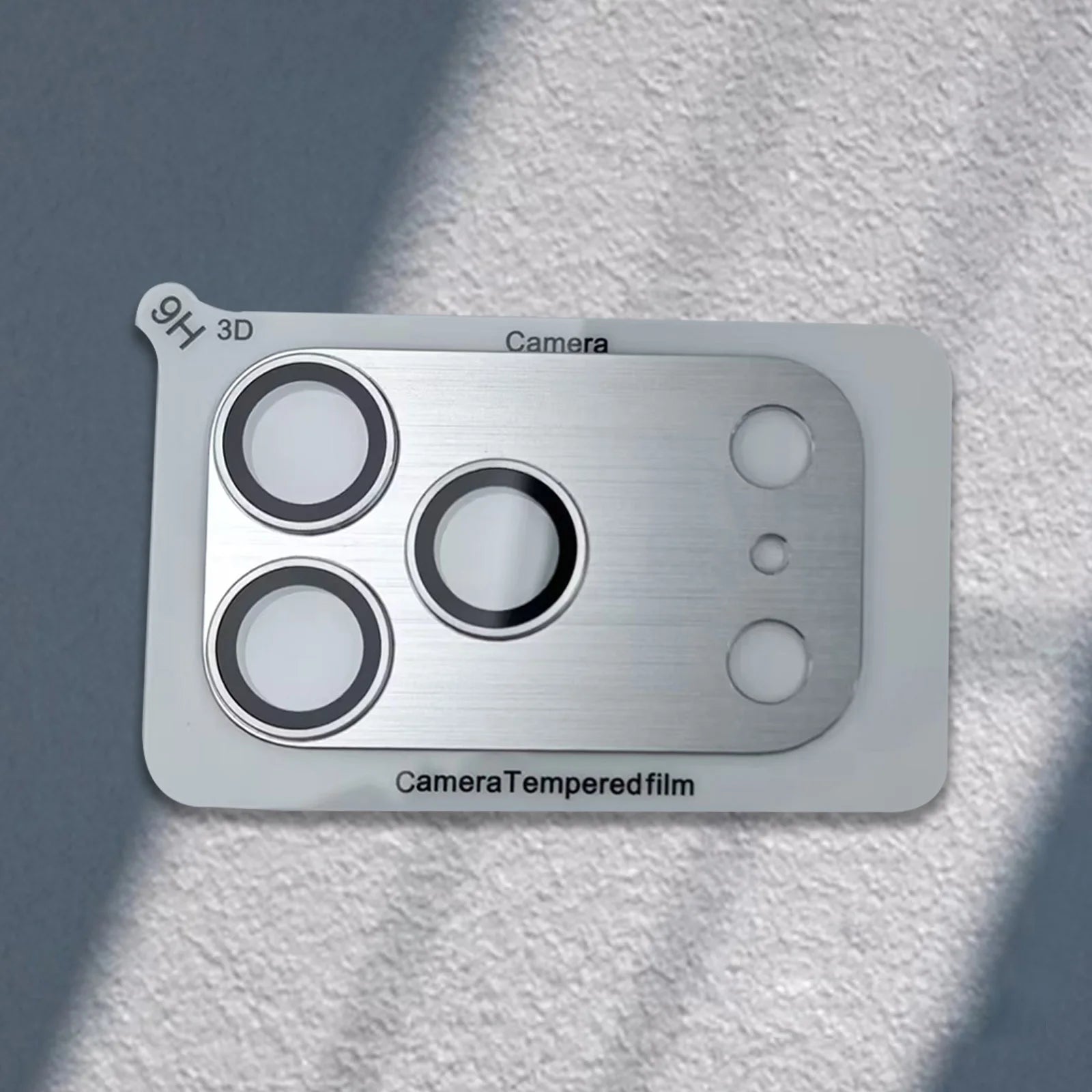 Brushed metal camera lens protector for iPhone 17 series