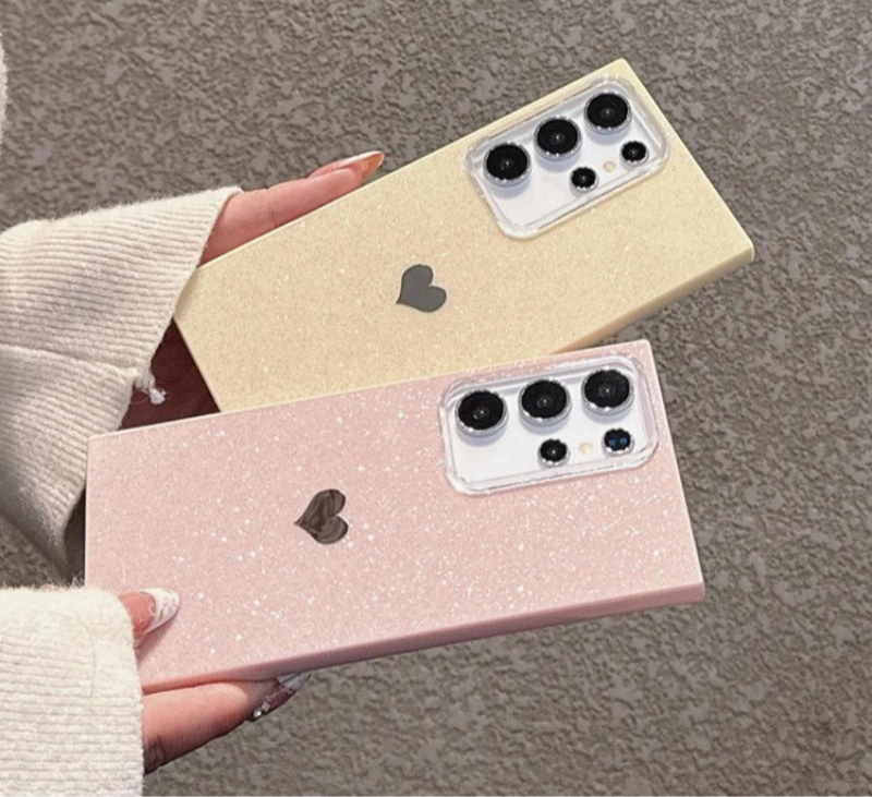 Glitzer Herz Hülle für Samsung Galaxy S25 S24 S23