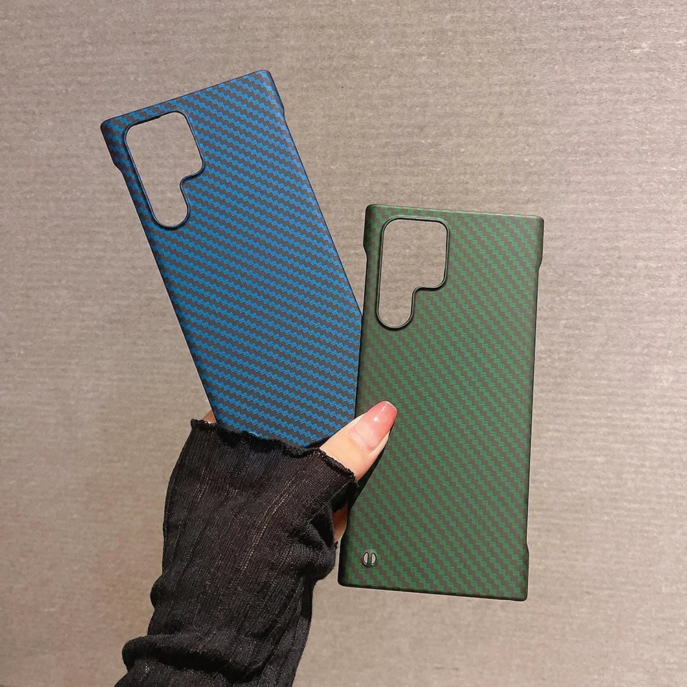 Frameless carbon texture case for Galaxy S24 Ultra