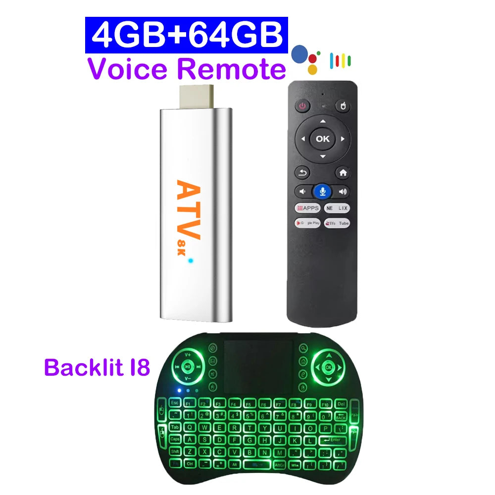 TV Stick Android 14 8K 4K Ultra Fast Media Player