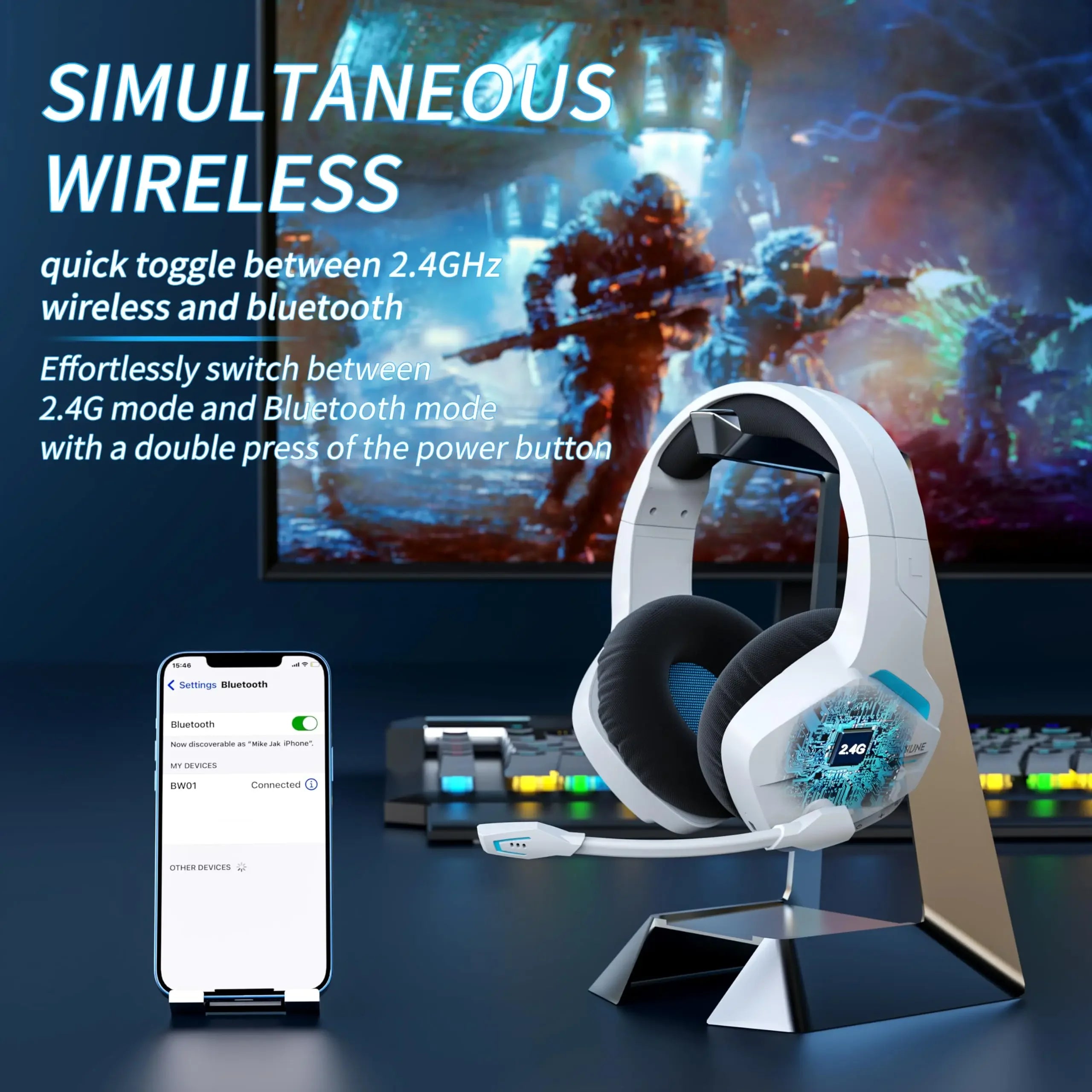BINNUNE BW01 Wireless Gaming-Headset