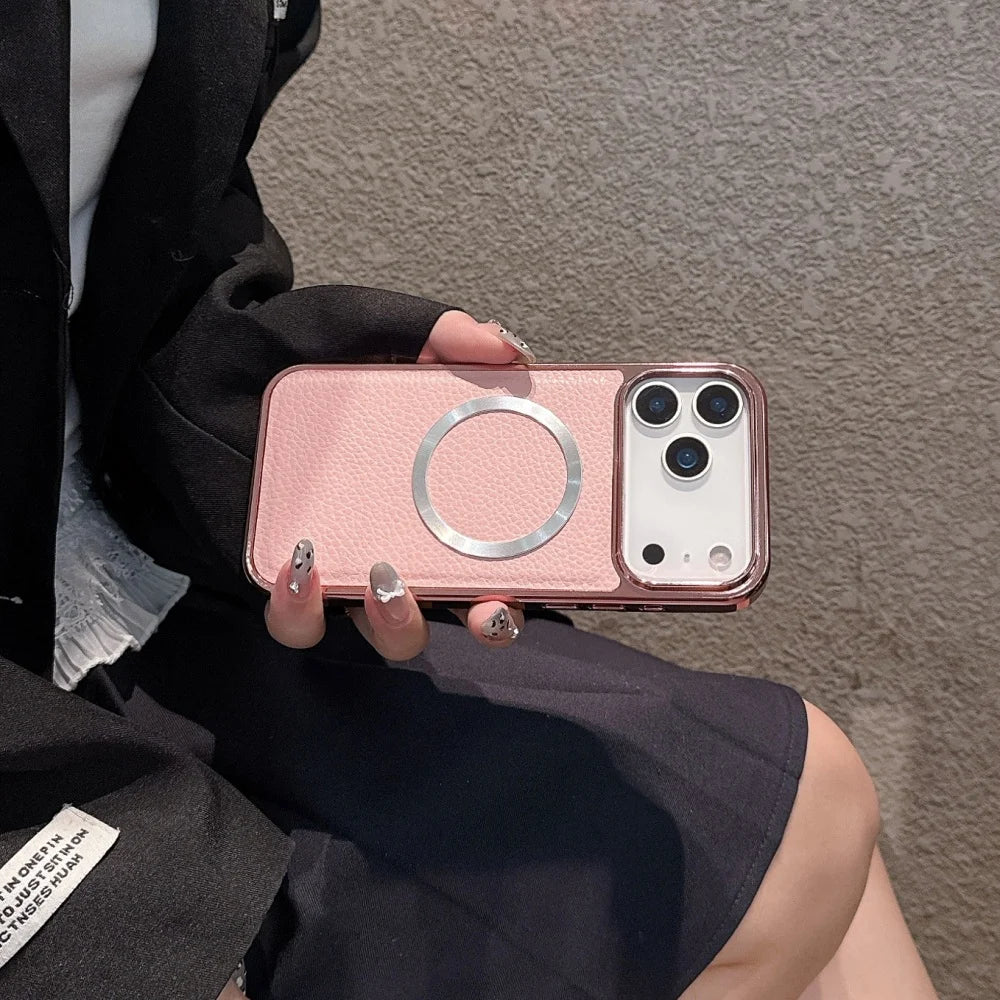 Magnetische PU-Lederhülle für iPhone 17 Pro Max