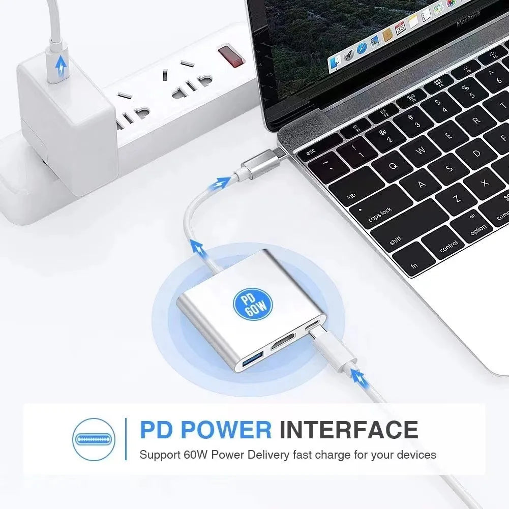 3-in-1 USB-C Hub 100W mit HDMI & USB3