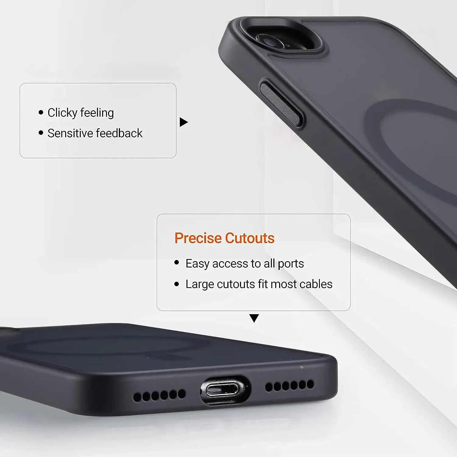 Magnetische Magsafe Hülle iPhone Schwarz