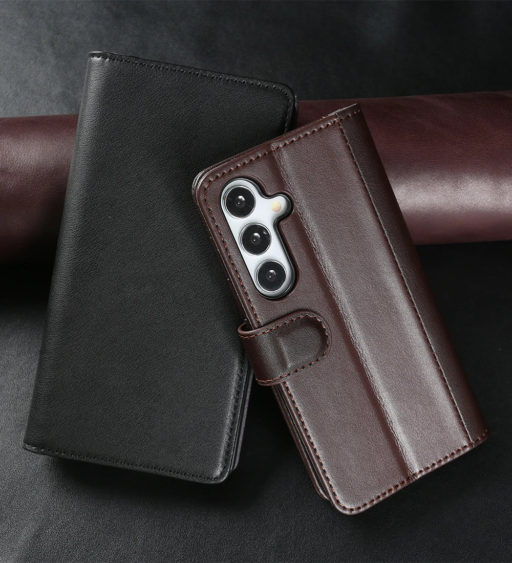 Wallet Hülle aus Echtleder für Samsung Galaxy S25 S24