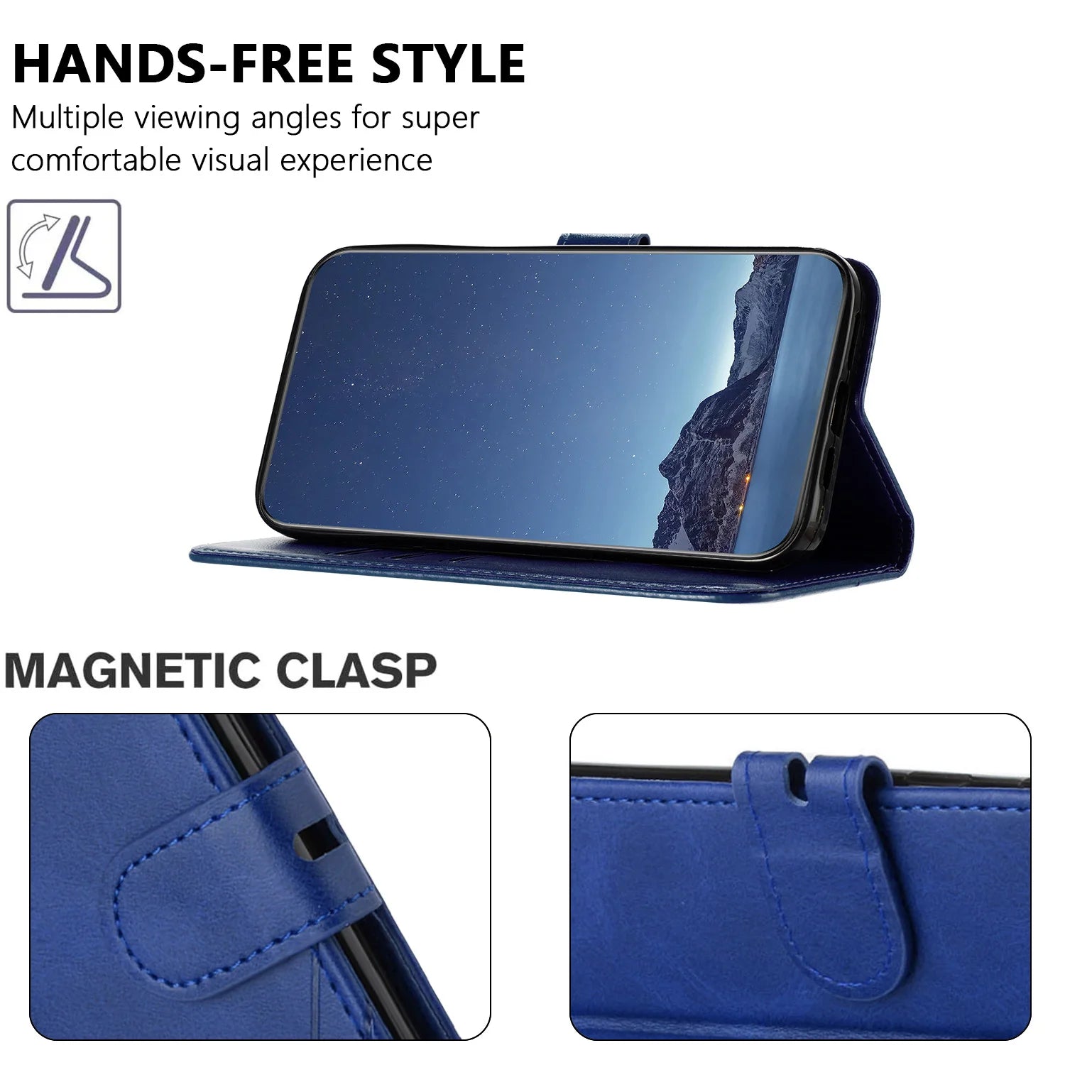 Leder Flip Brieftasche Hülle für Poco