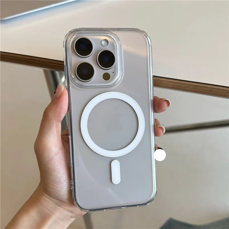 Transparent MagSafe case with camera protection for iPhone 17