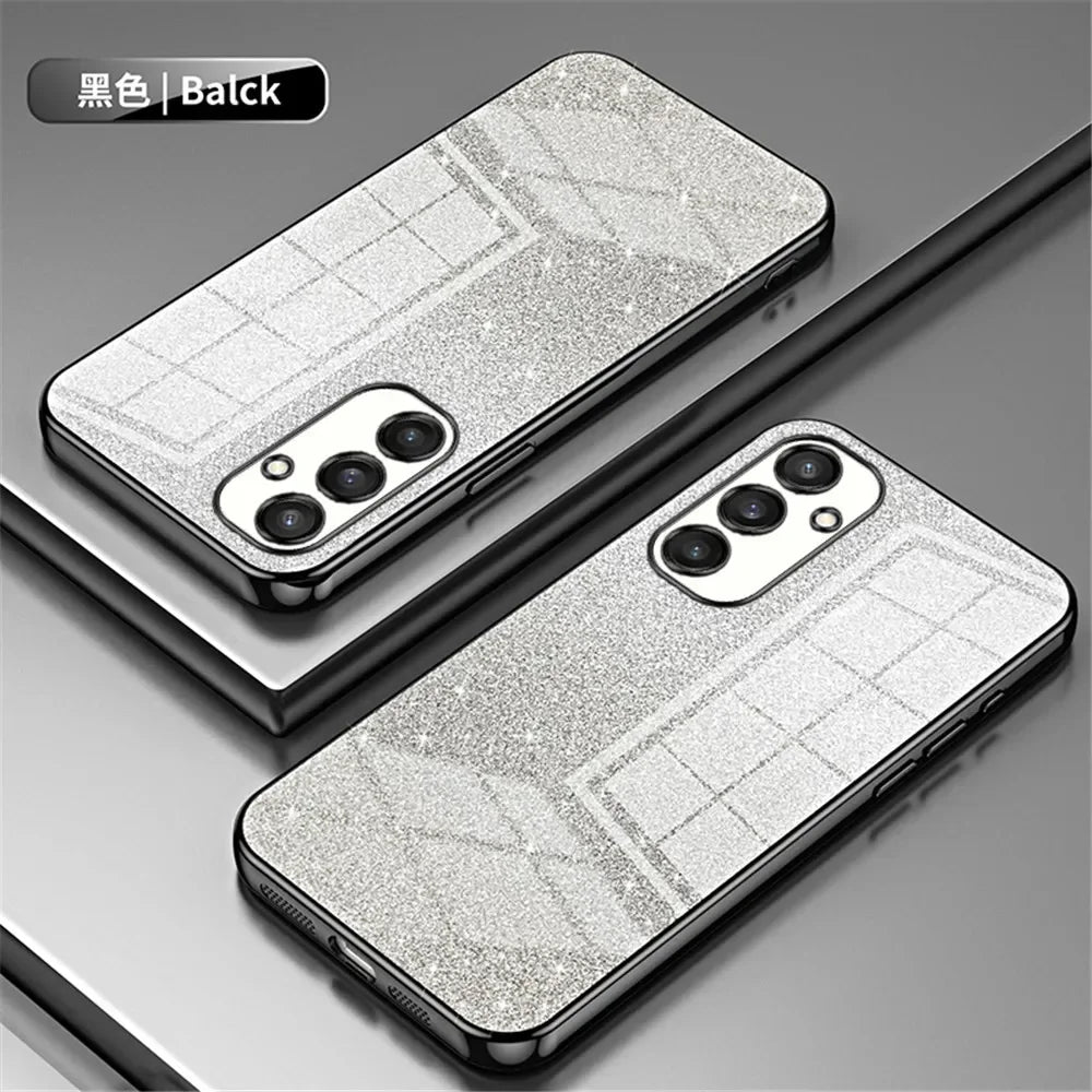 Luxus Glitzer Gradient Silikon Hülle für Samsung S25