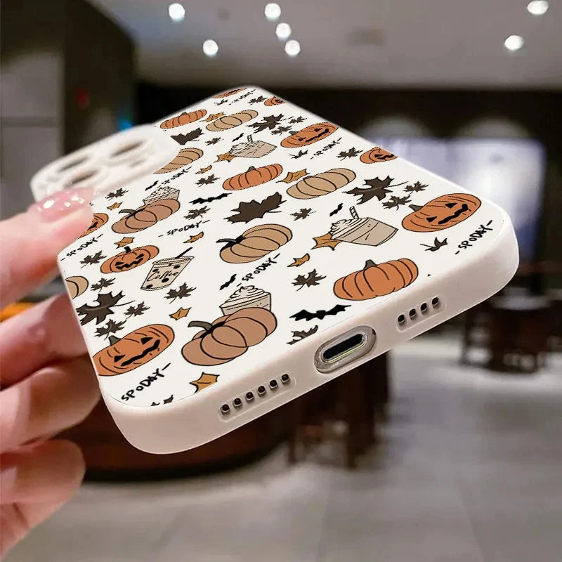Weiche TPU Hülle Halloween Kürbis für iPhone