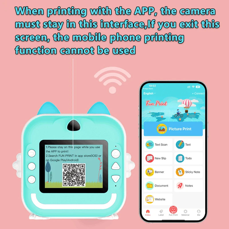 Kinder 1080P HD Digitalkamera Sofortdruck Spielzeug