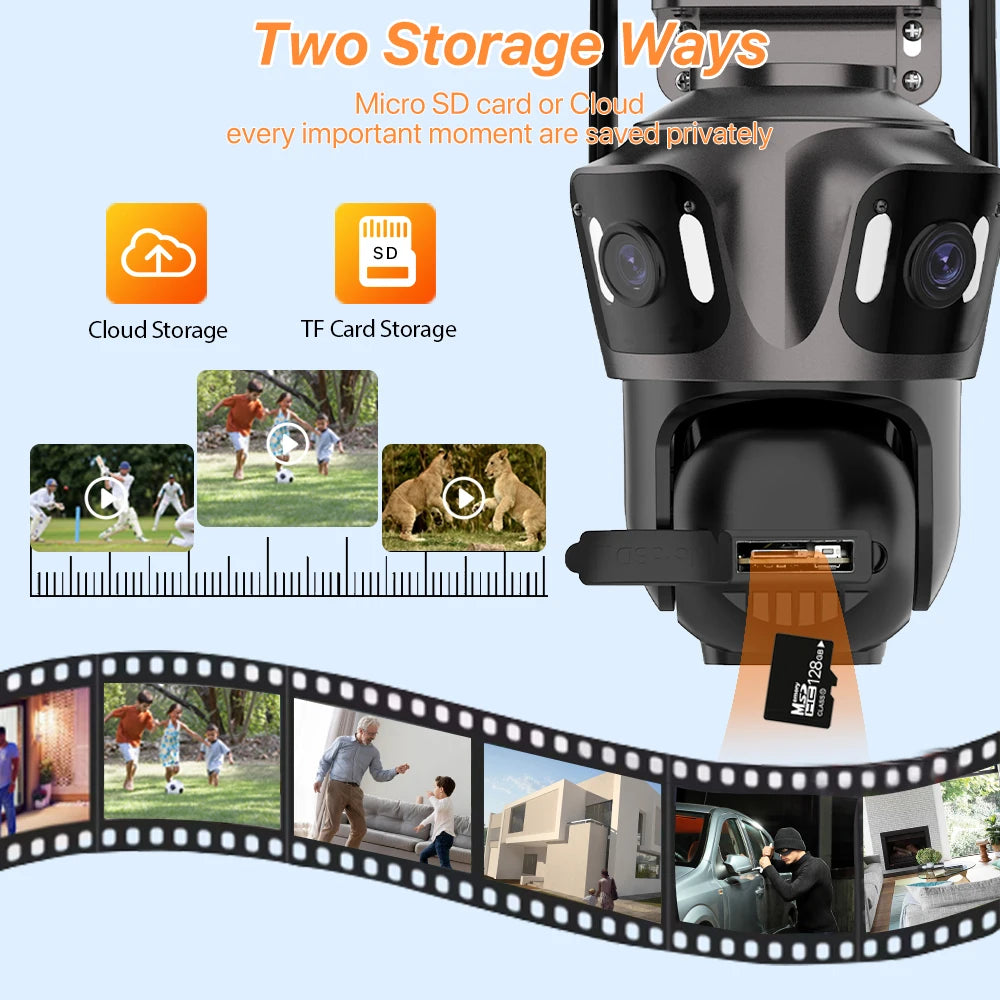 15MP 4K WLAN IP Kamera mit Drei Bildschirmen Outdoor