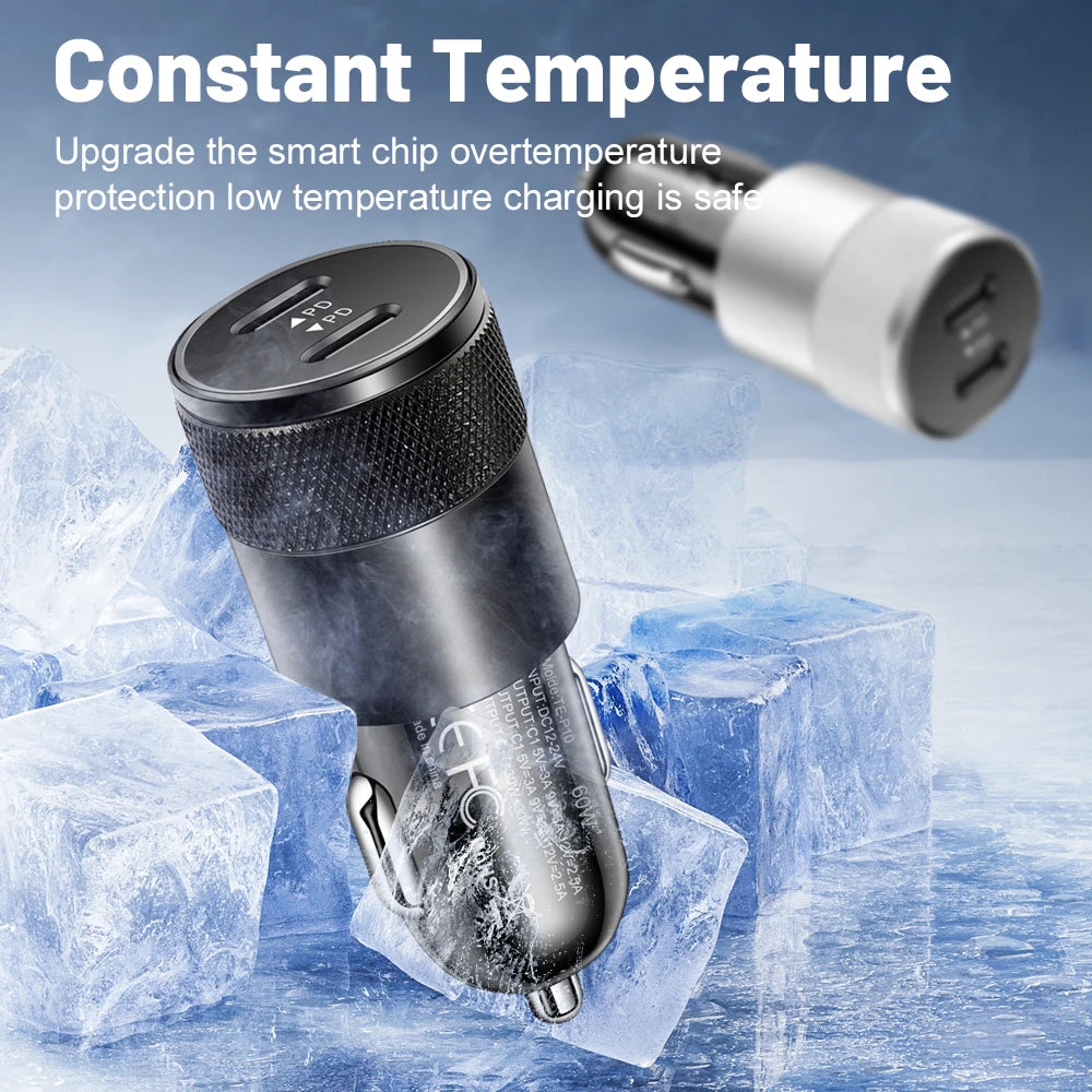 PD QC Schnellladegerät mit Zugring Auto Ladegerät