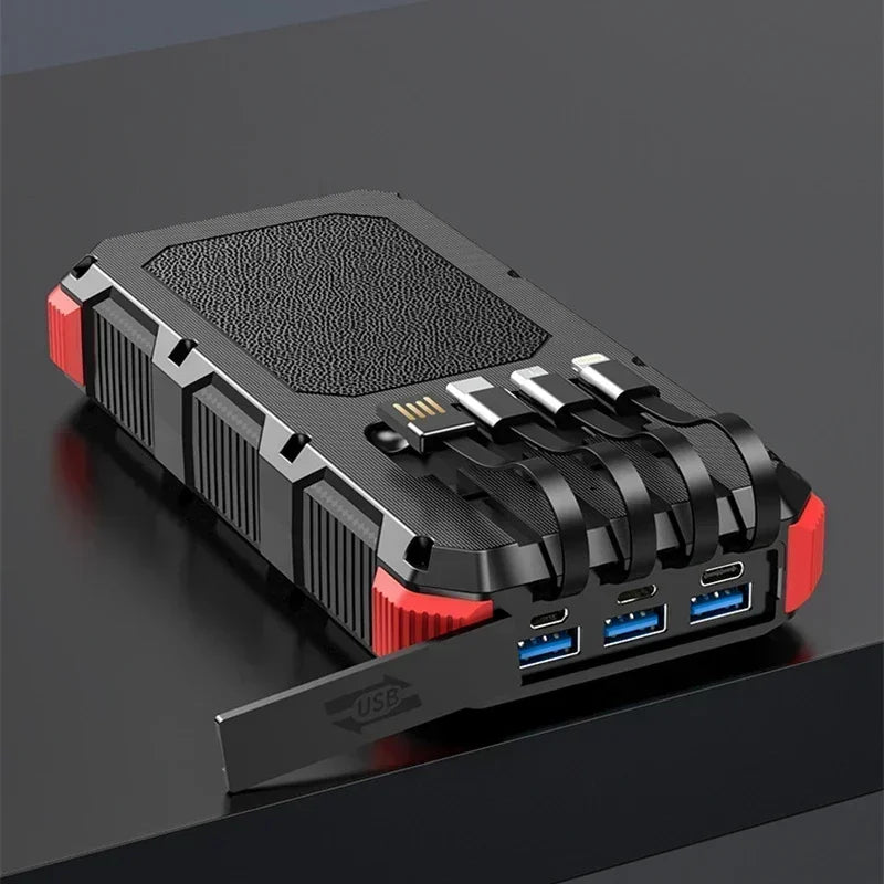 36800mAh Solar Powerbank mit Kabel & Wireless