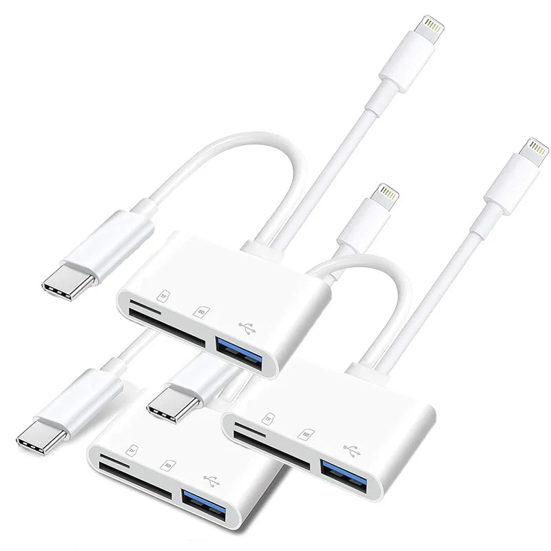 3-in-1 Kartenleser Typ C Lightning SD TF Adapter