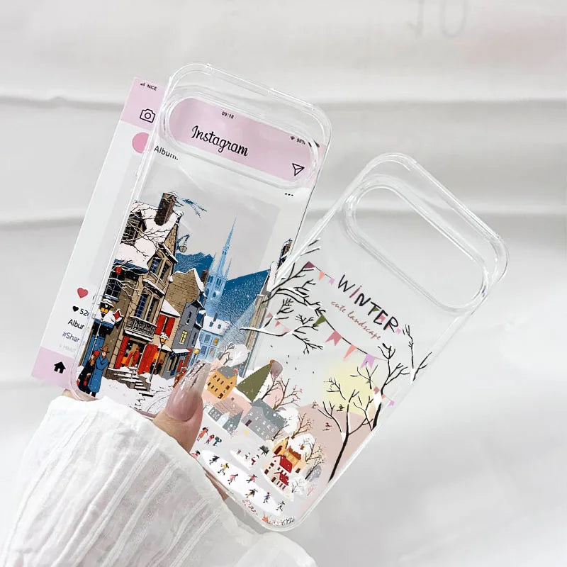 Beautiful winter phone case with snowy landscape for Google Pixel