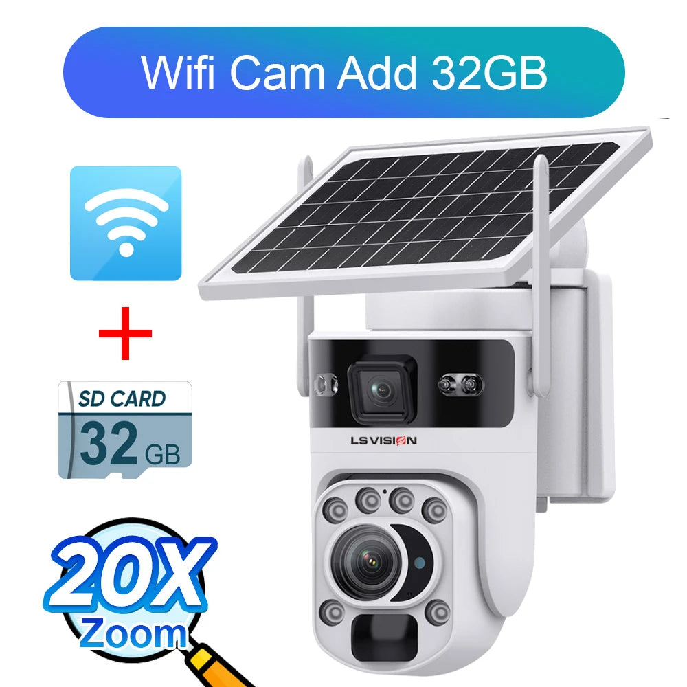 6K 4G Solar Security Camera with 20X Zoom & Tracking