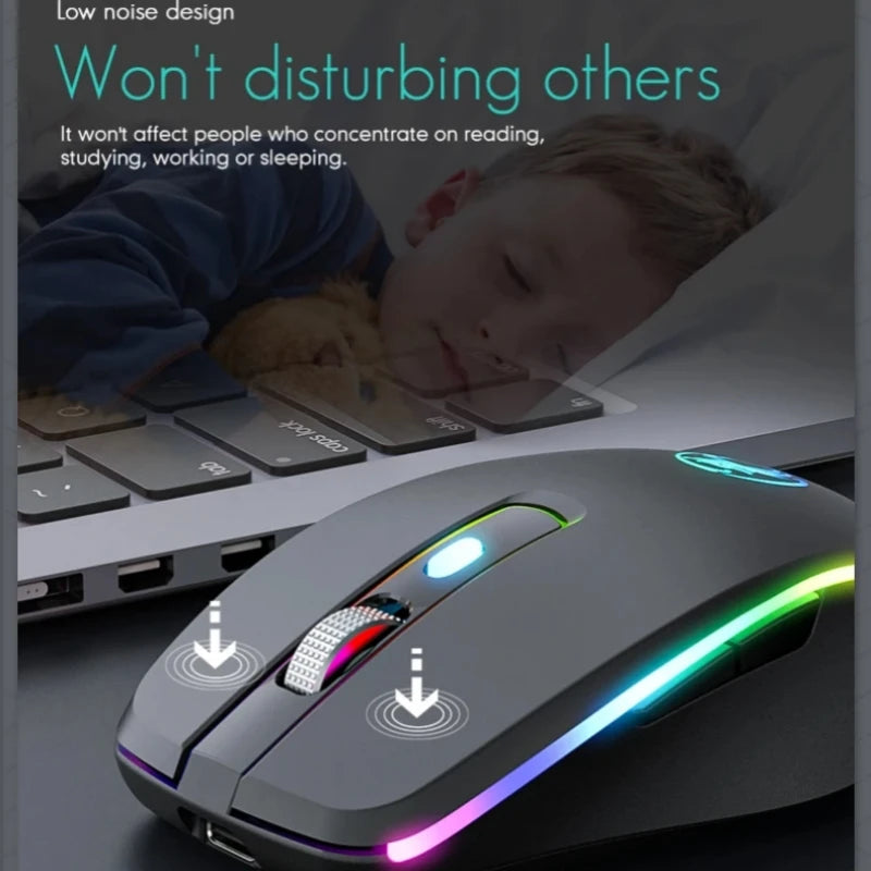 Kabellose Dual-Mode Maus RGB leise wiederaufladbar