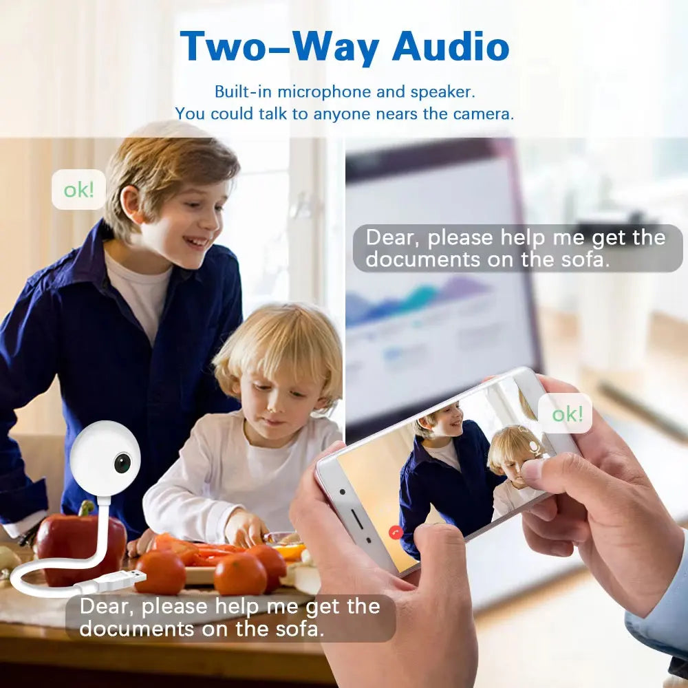 5MP Mini WiFi Babymonitor Kamera mit AI Tracking