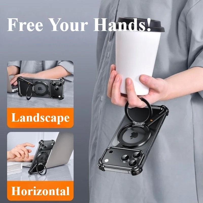 Magsafe Metall Hülle für iPhone 17 mit Drehständer