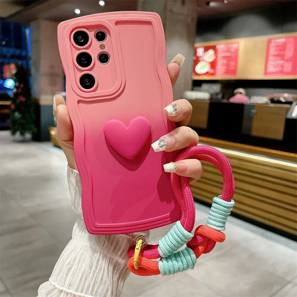 Gradient Wave Lanyard Hülle mit Herzgriff