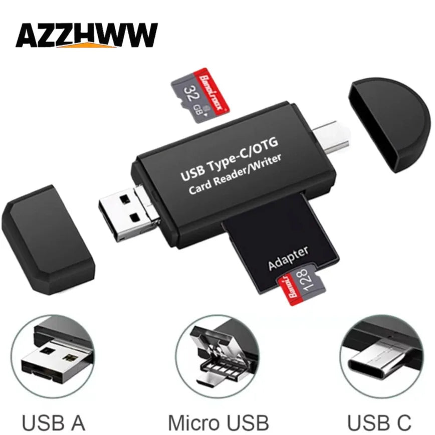 5-in-1 USB Typ C Kartenleser für Smartphones Tablets