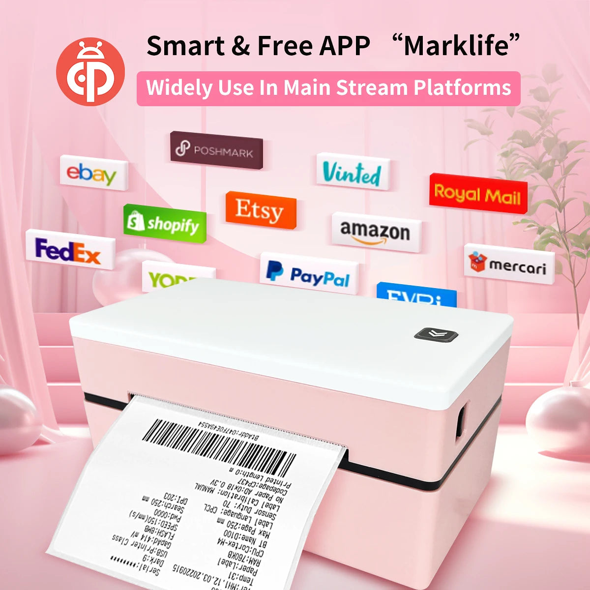 Marklife D200 Shipping Label Printer 4x6 Bluetooth