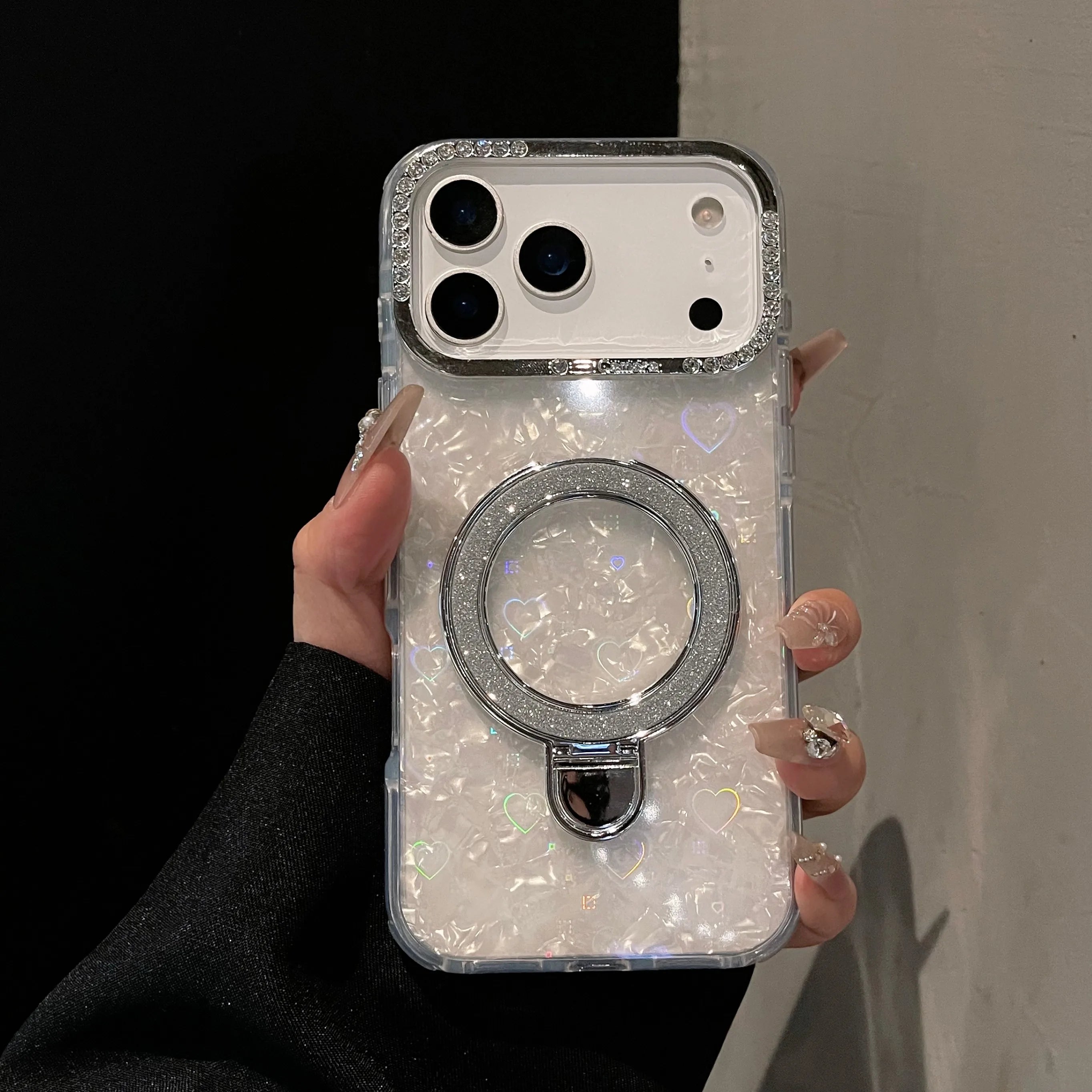 Glitzernde Doppel-Seiten-Hülle für iPhone 17