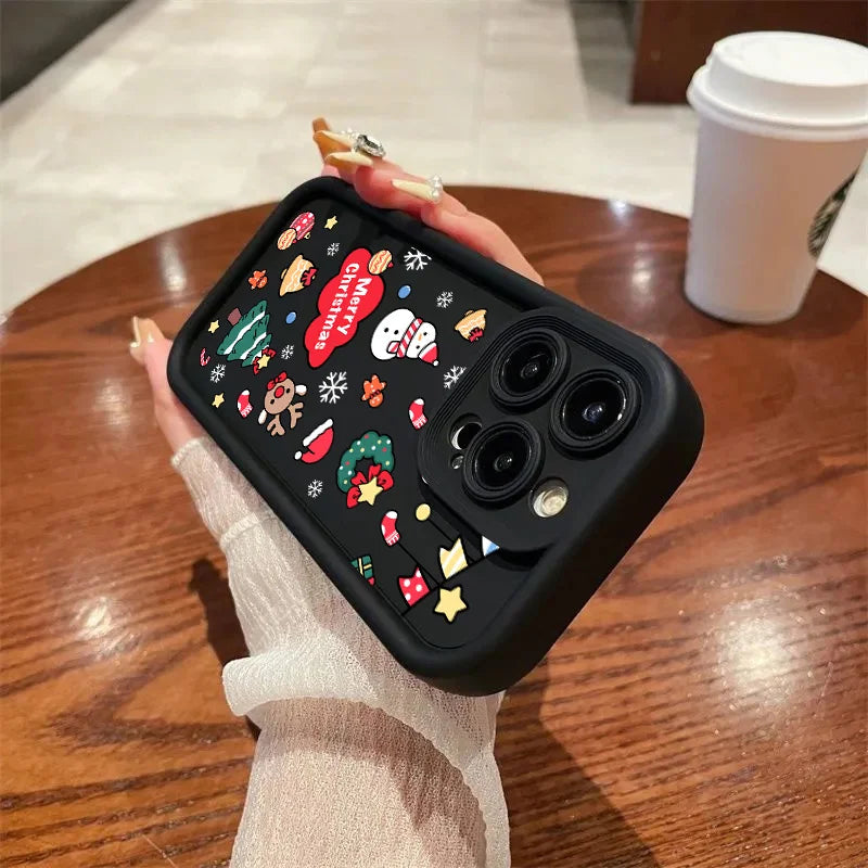 Cute Christmas case with Santa and Christmas tree for Pixel