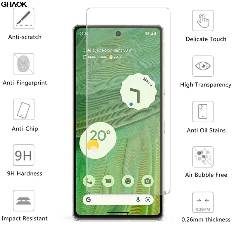 4er Set gehärtetes Glas für Google Pixel Displayschutz