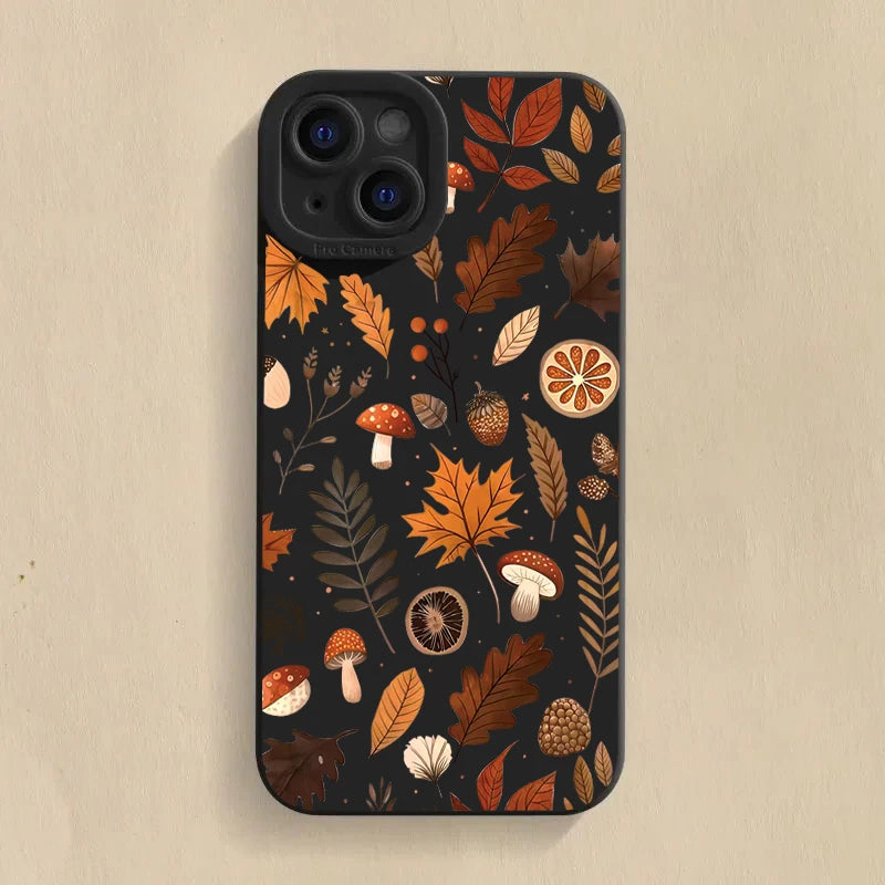 Herbstliche Blätter Hülle für iPhone aus Silikon