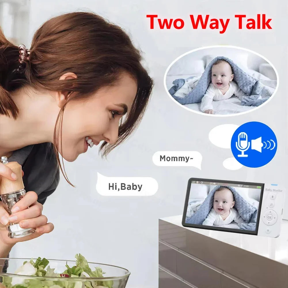 5" Baby Monitor mit Nachtsicht, Zwei-Wege-Audio & PTZ