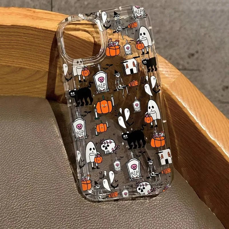 Transparent Halloween Pumpkin Ghost iPhone Case